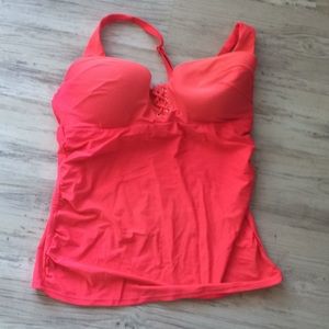 Cacique 36DDD hot pink swim tankini